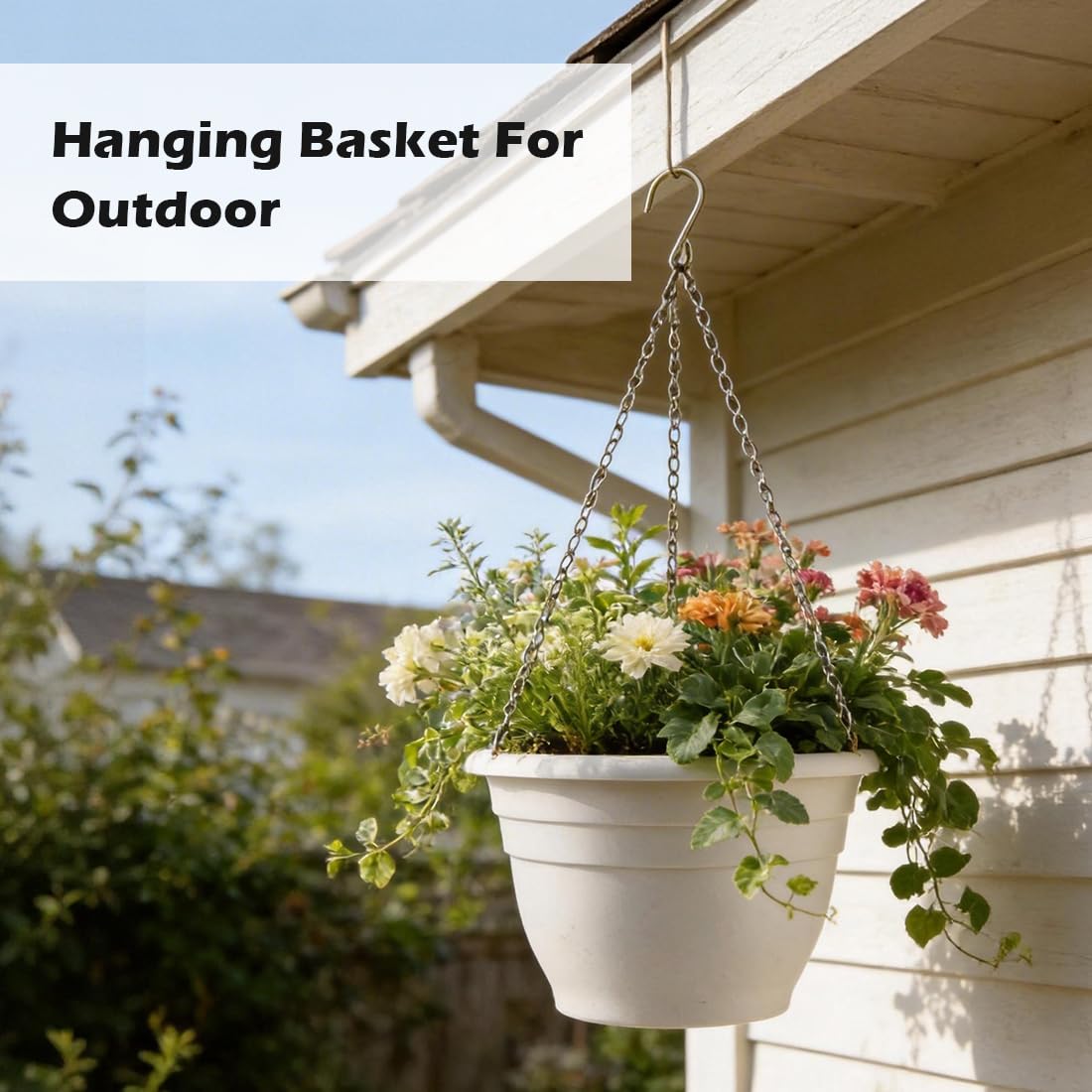 RooTrimmer hanging planter with chain displayed outdoors