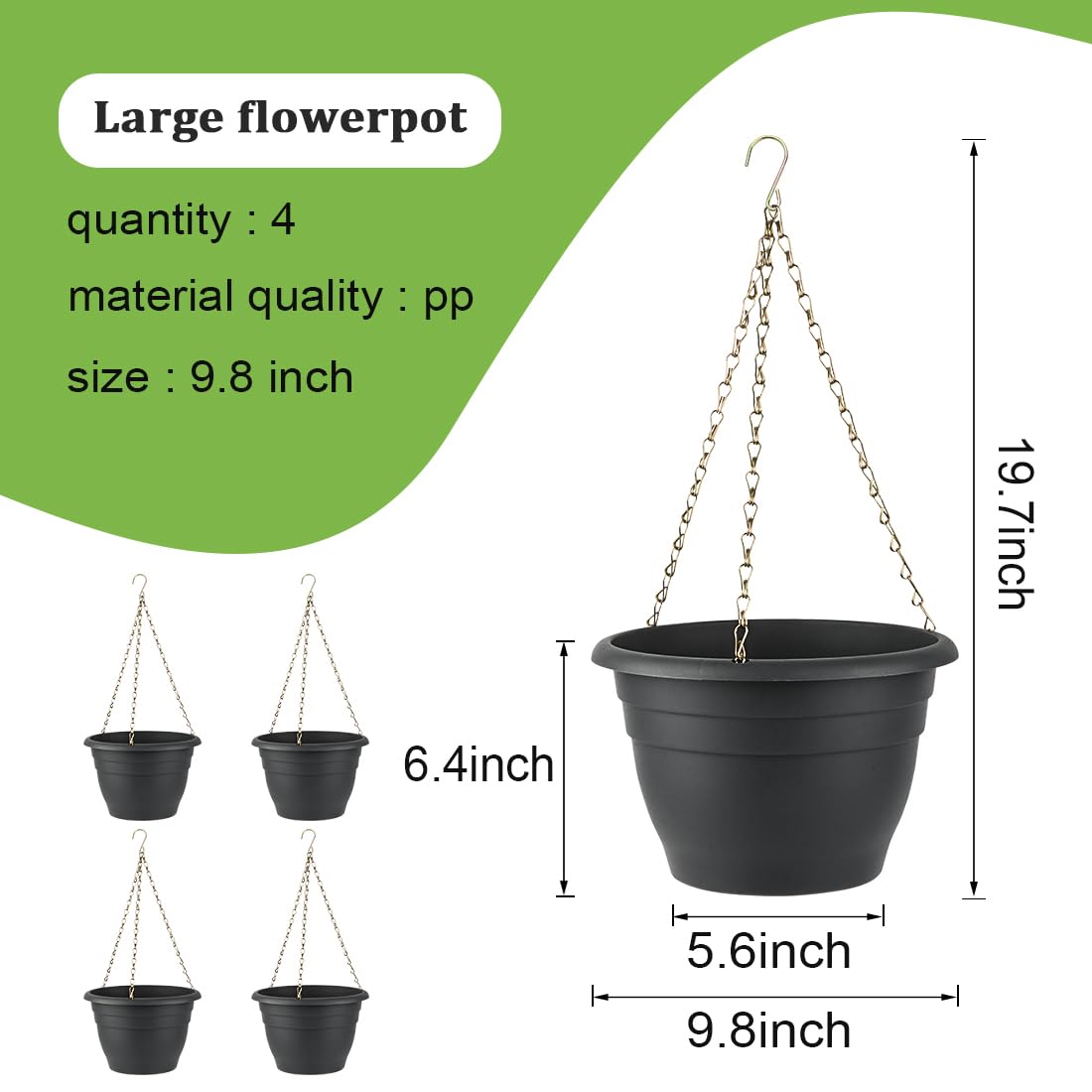 RooTrimmer hanging planter with sturdy metal chain