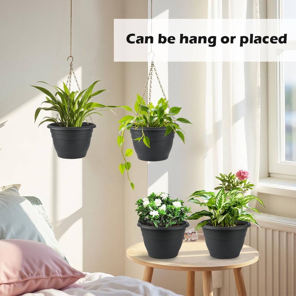 RooTrimmer hanging planter with vibrant flowers