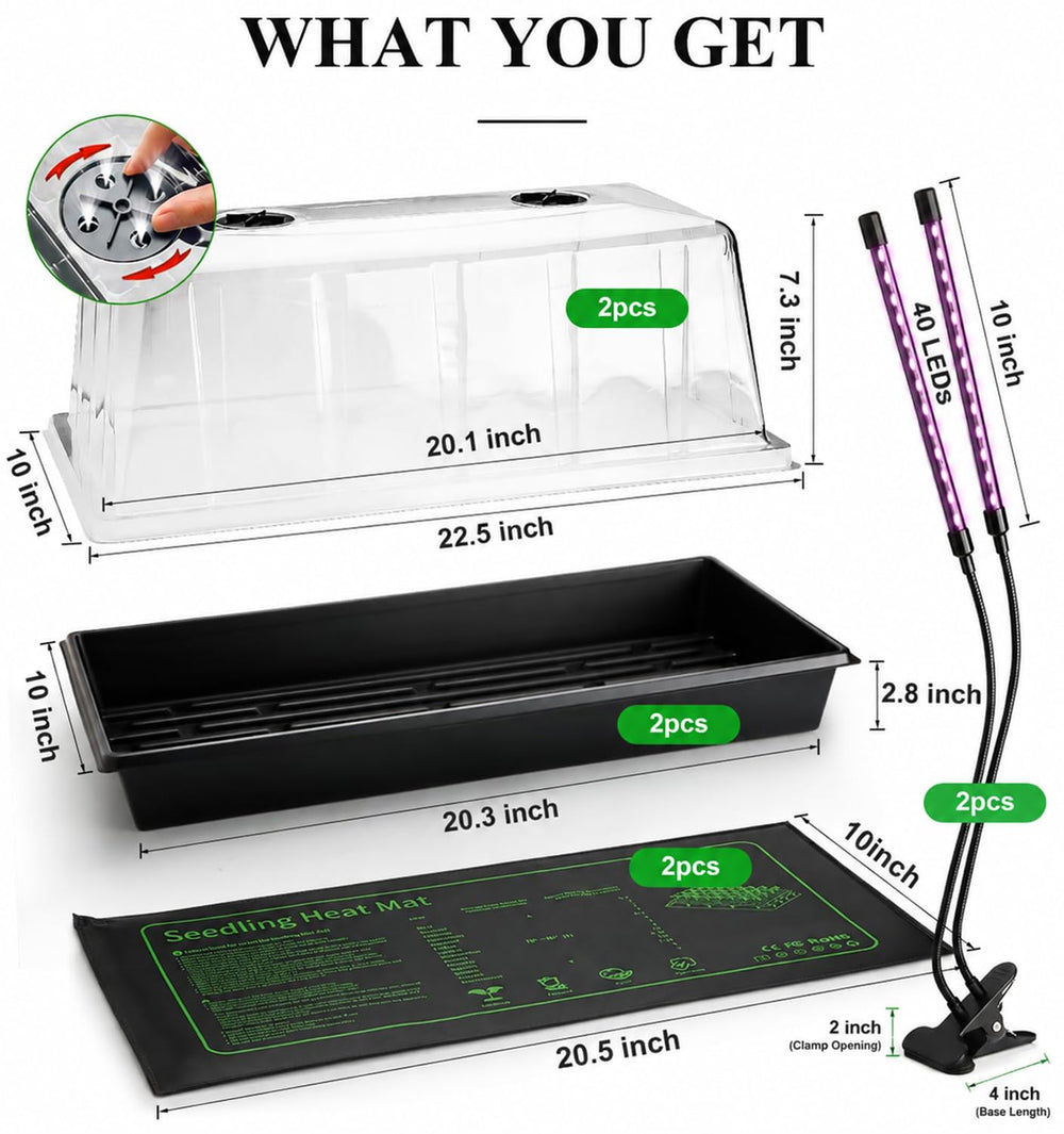 RooTrimmer LED grow light showcasing different light settings