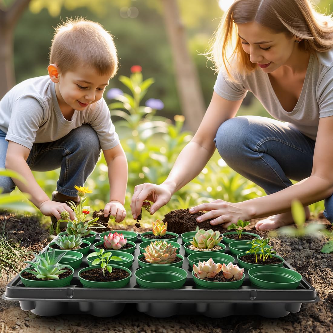 RooTrimmer nursery pots displayed in a home gardening setting
