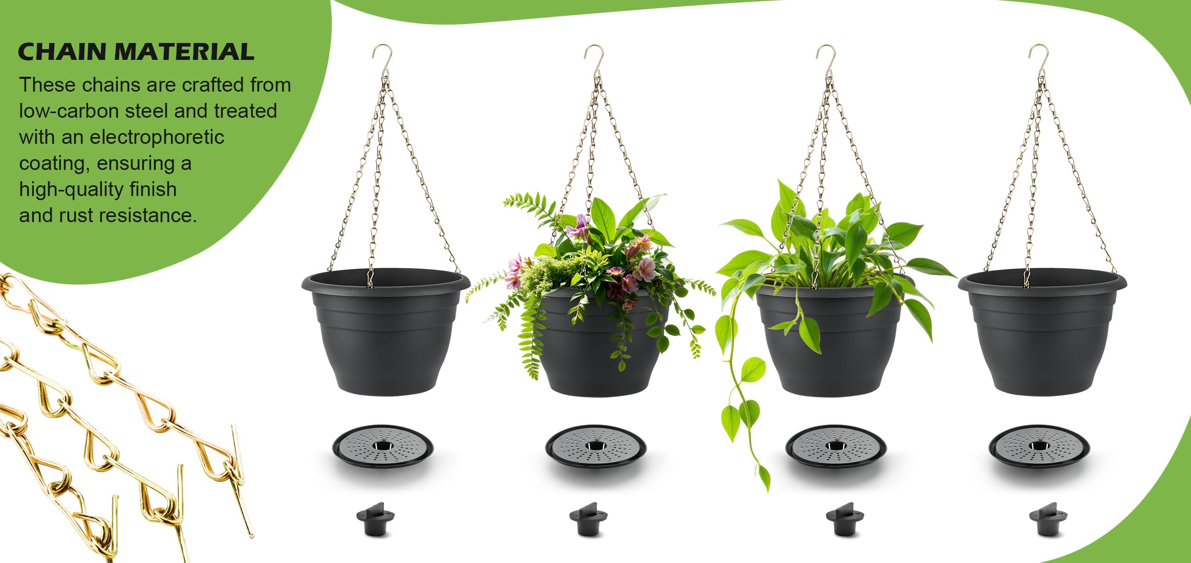 RooTrimmer package of four 10-inch hanging planters