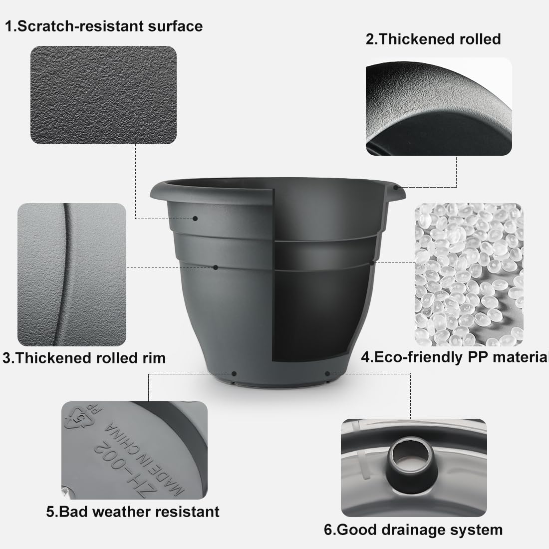 RooTrimmer plant pot showing drainage holes and detachable tray