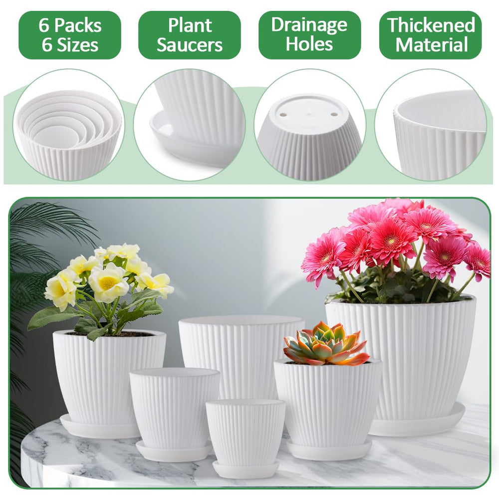 RooTrimmer plant pots arranged on a balcony with plants