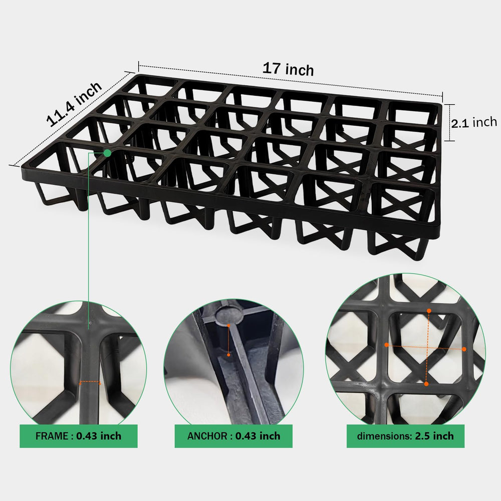 RooTrimmer Plant Tray with 24 cells filled with seedlings