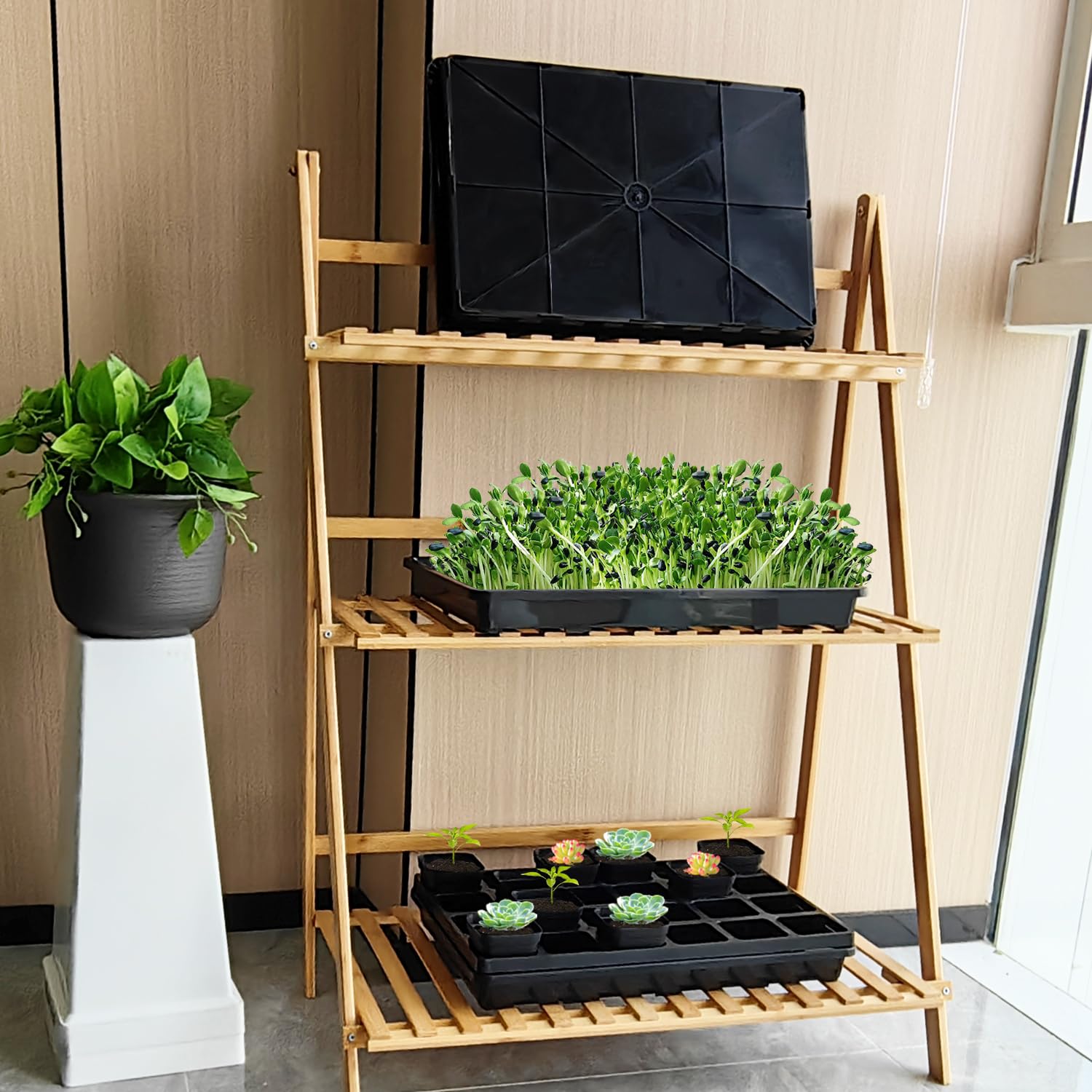 RooTrimmer potting tray set on gardening table
