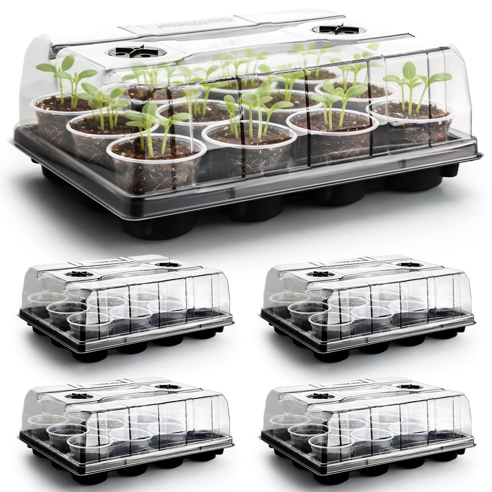 RooTrimmer Seed Starting Kit 5 pack with trays and humidity domes