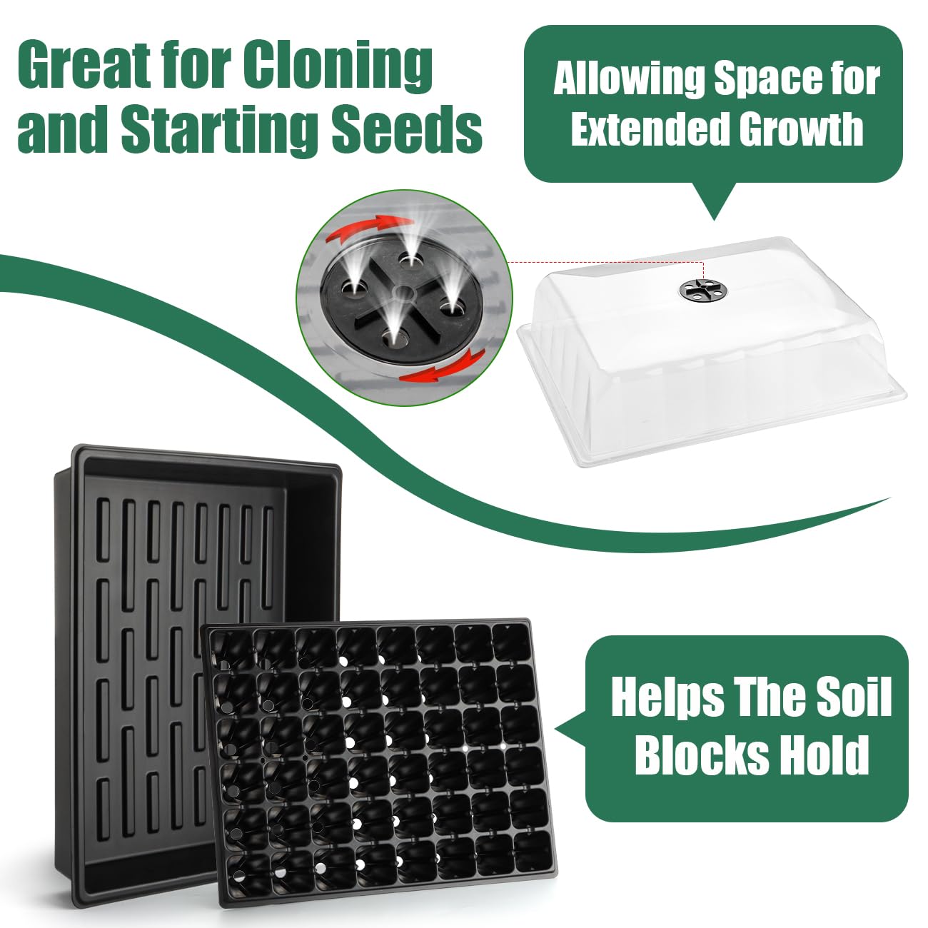 RooTrimmer seed starting trays with seedlings in them
