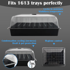 RooTrimmer seed tray set with black and clear design