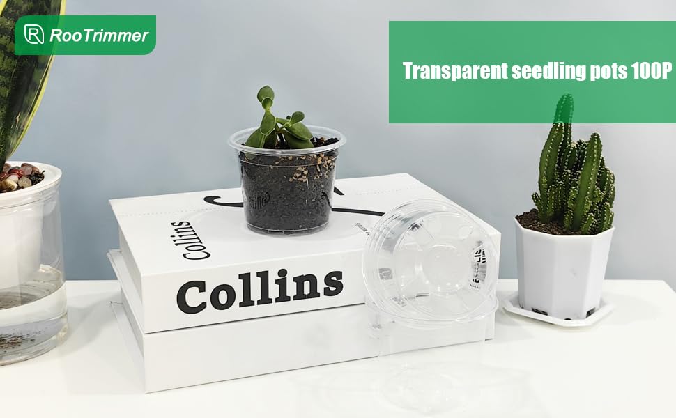 RooTrimmer seedling pots in a garden setup