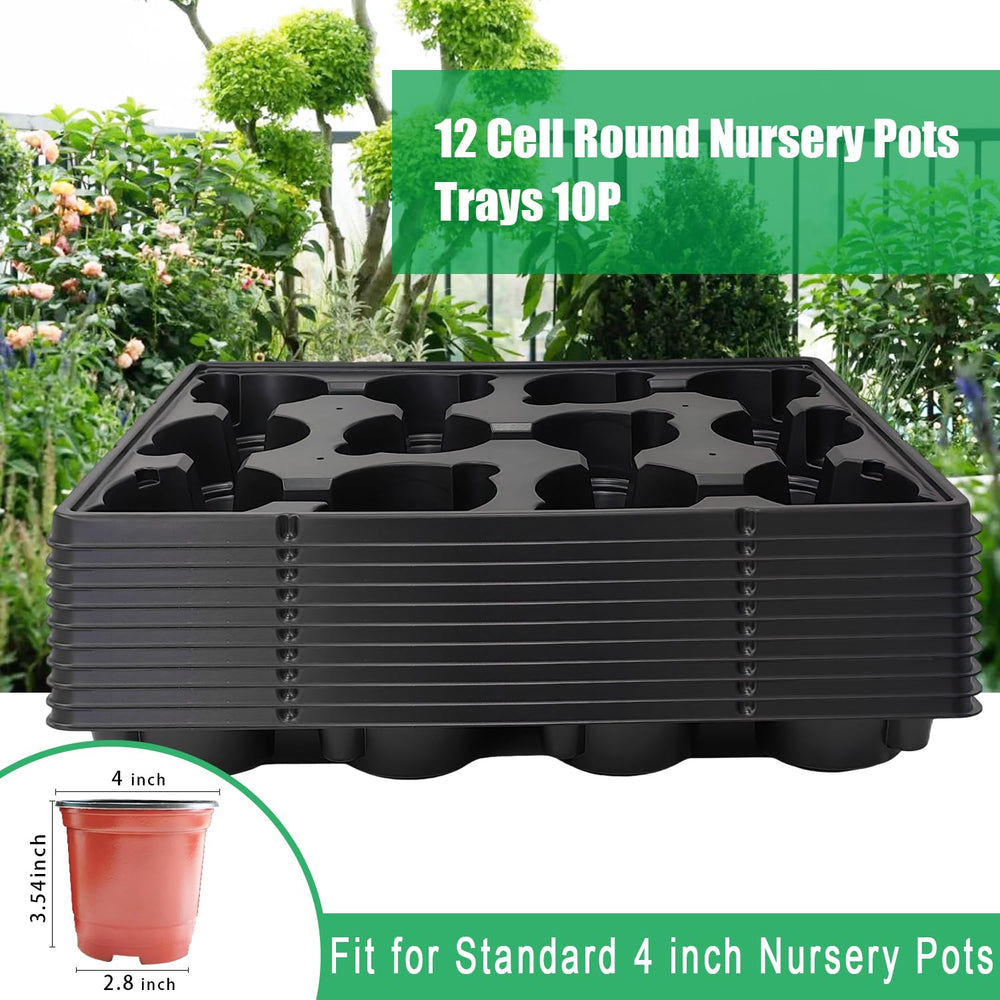 RooTrimmer tray with seedlings planted in 4 inch pots
