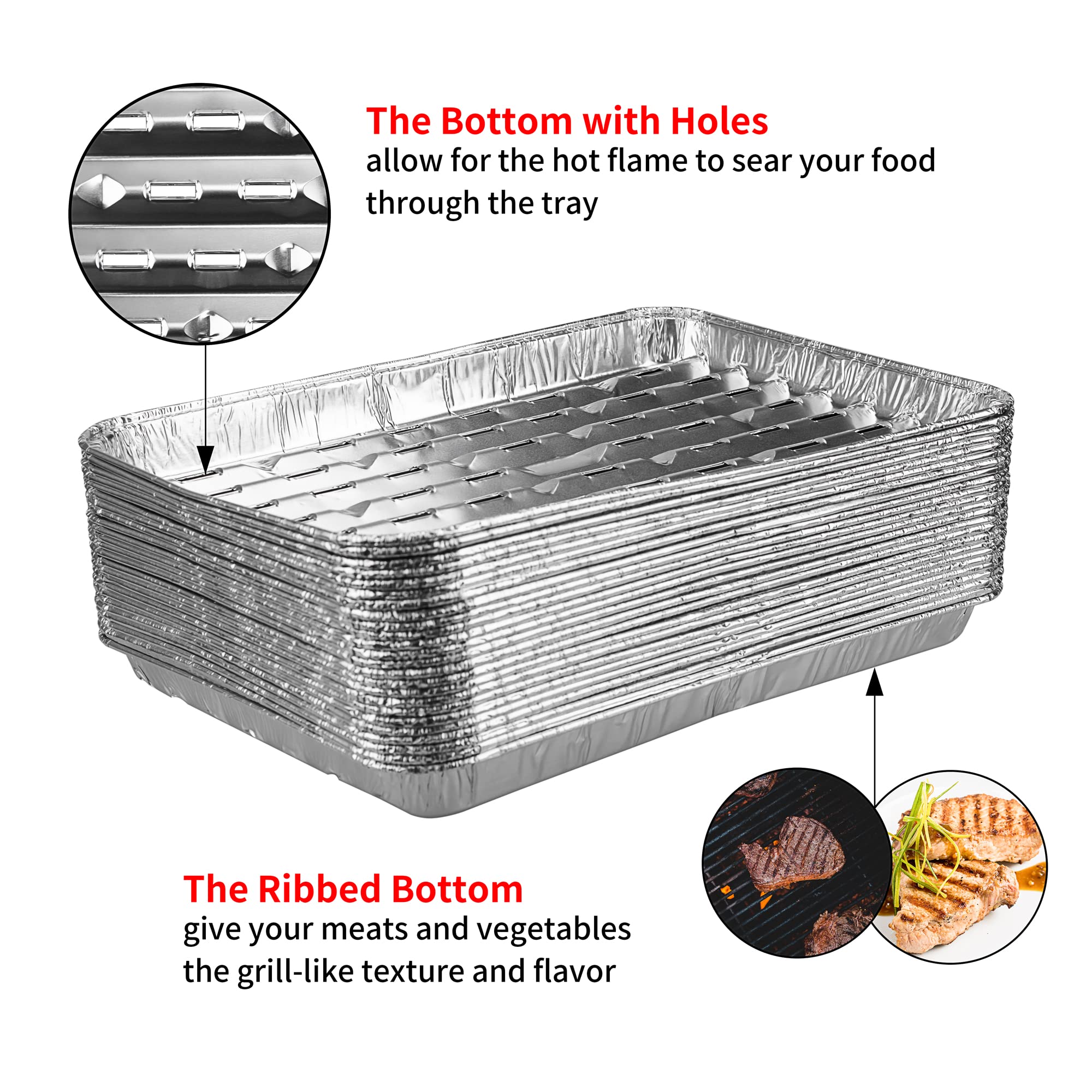 Roponan aluminum foil grill pan showing grill marks