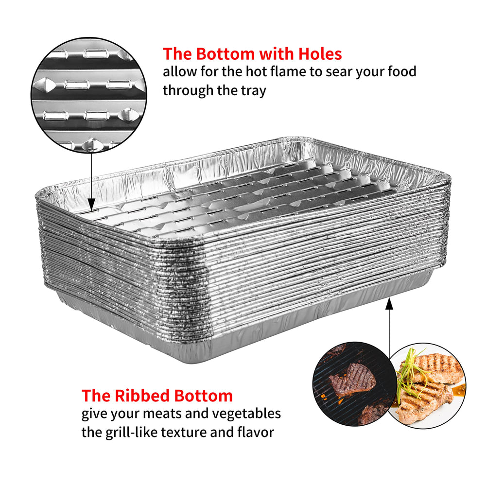 Roponan aluminum foil grill pan showing grill marks
