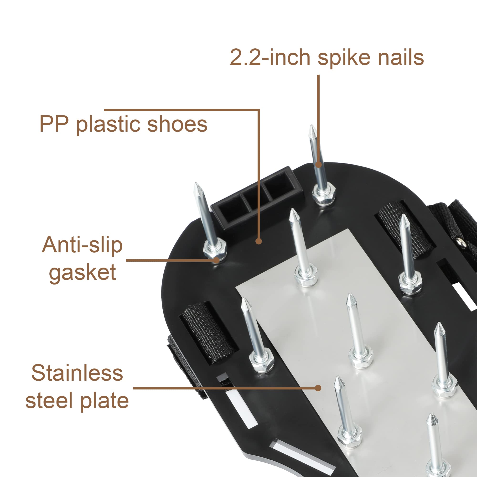 rosgel Lawn Aerator Shoes with clog-removal tool
