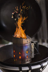 Rösle Charcoal Chimney Lighter 25039 with coals inside