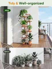 ROSSNY plant stand displaying an assortment of indoor plants