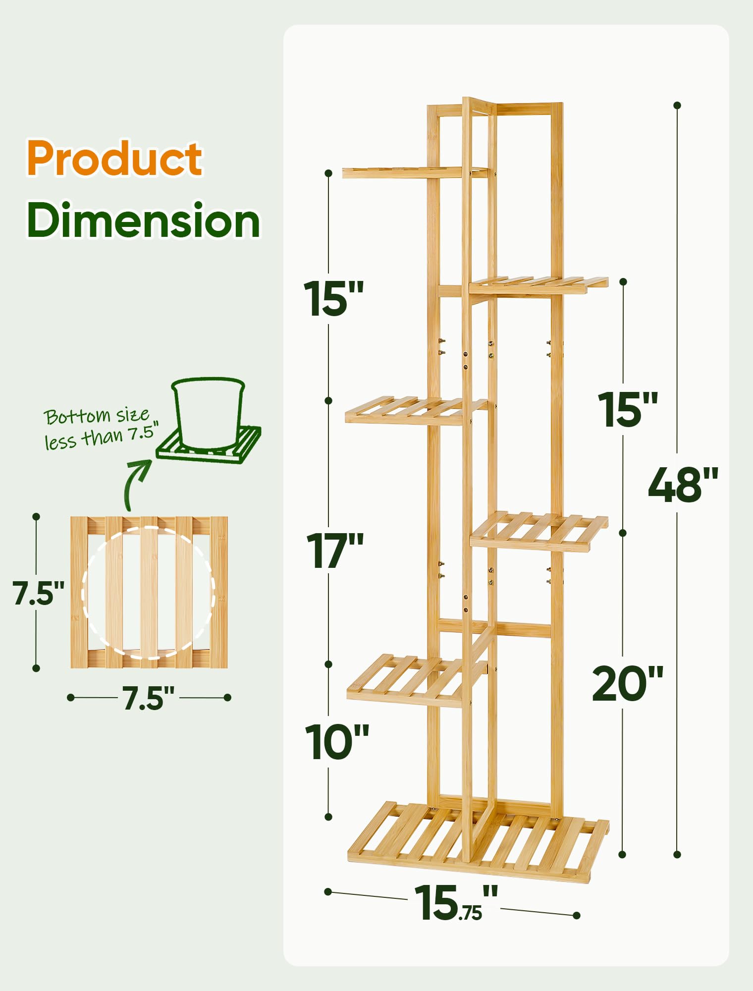 ROSSNY Plant Stand with potted plants displayed on each tier