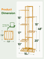 ROSSNY Plant Stand with potted plants displayed on each tier