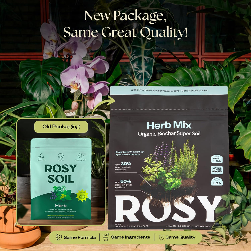 Rosy Soil Herb Mix bag with ingredients visible