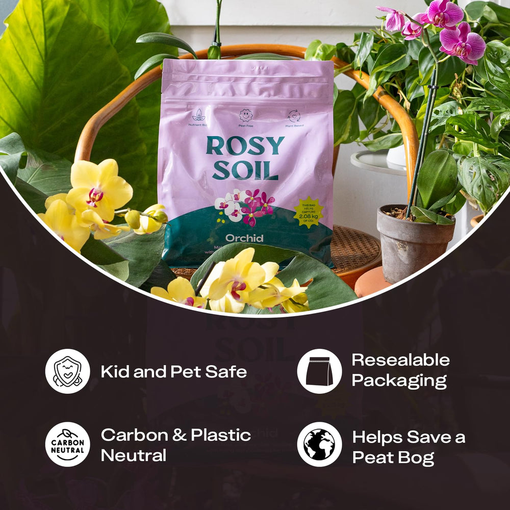 Rosy Soil Orchid Potting Mix 4 Quarts package side view