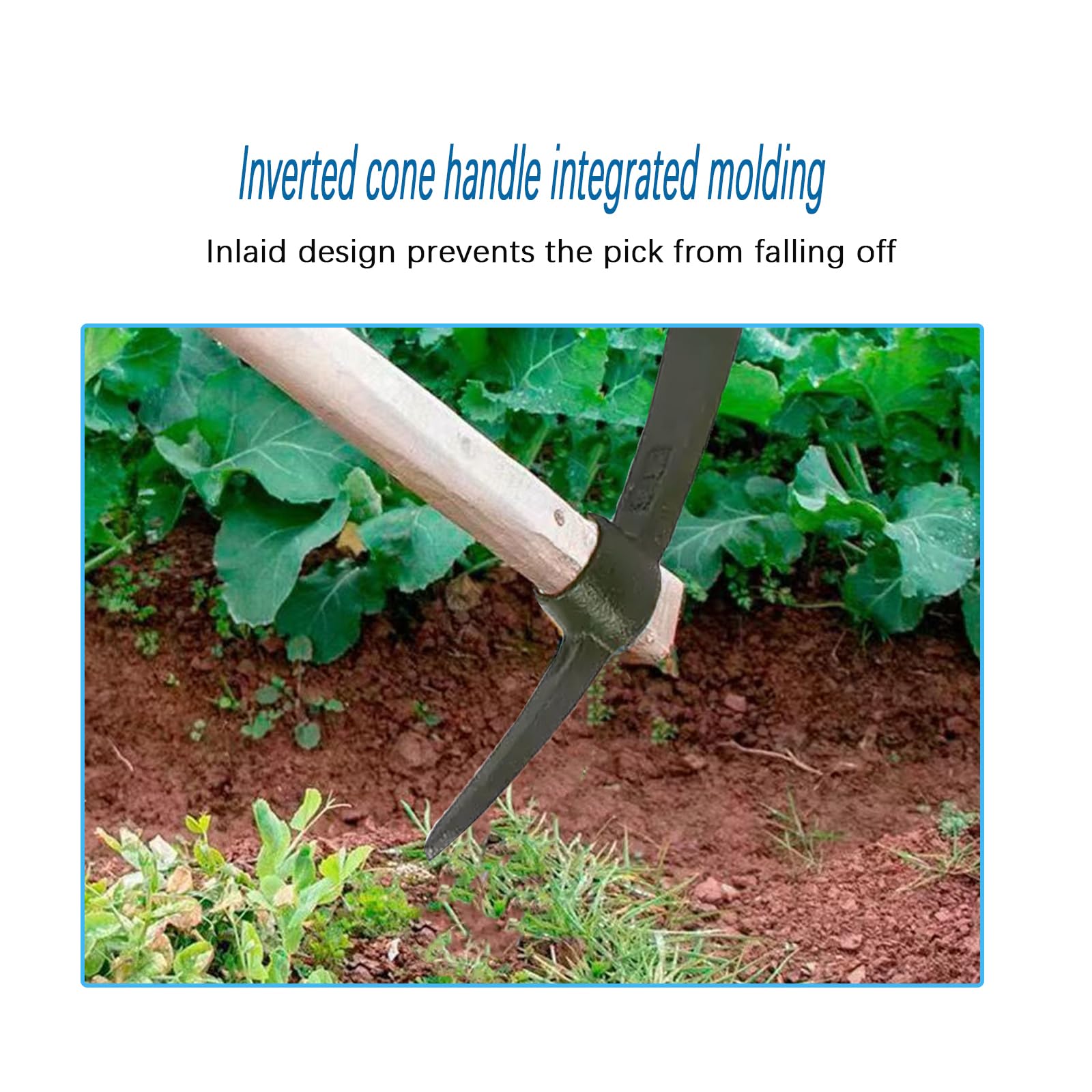 rosyquarz Forged Pick Axe in use for gardening