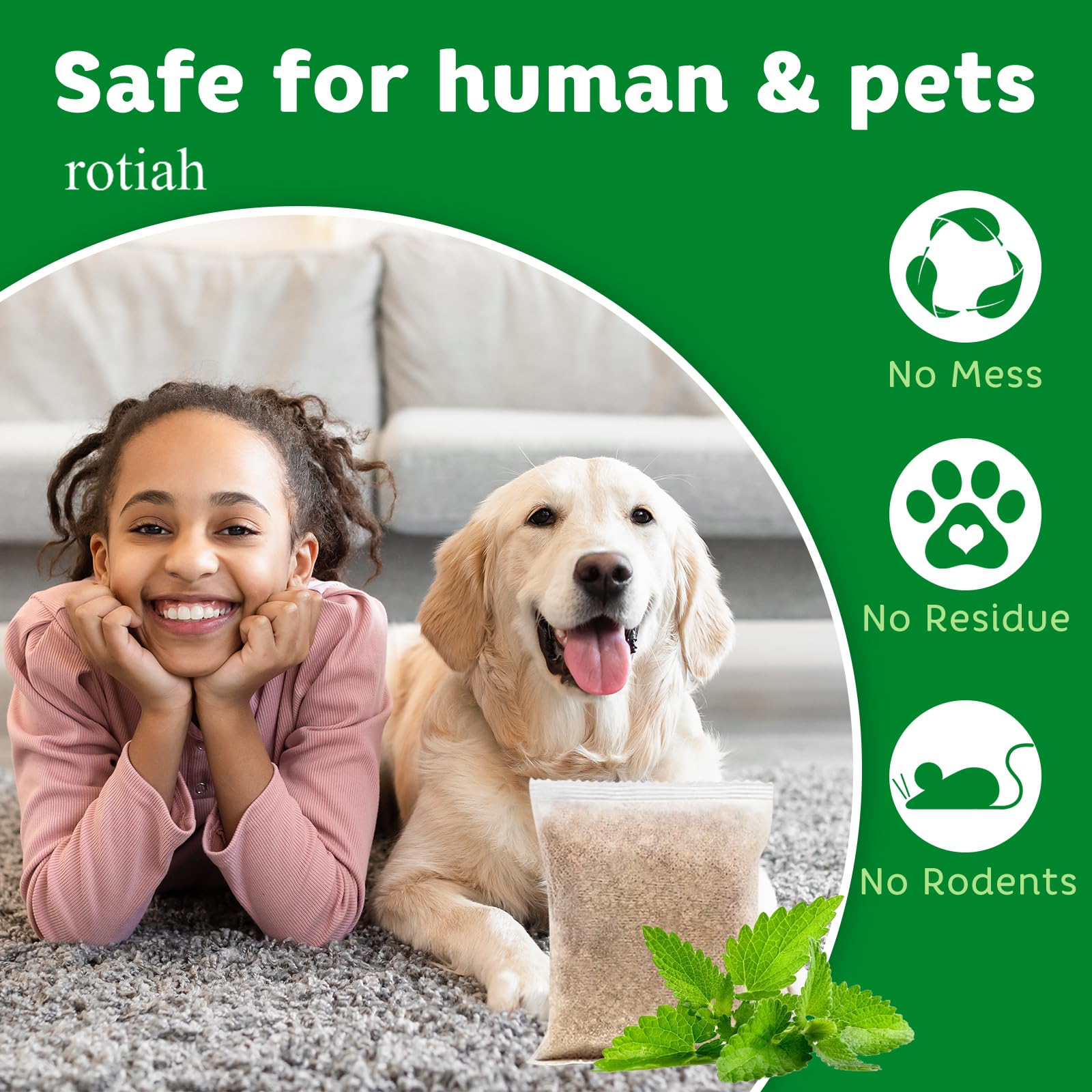 ROTIAH Pest Repellent Pouches placed in garage