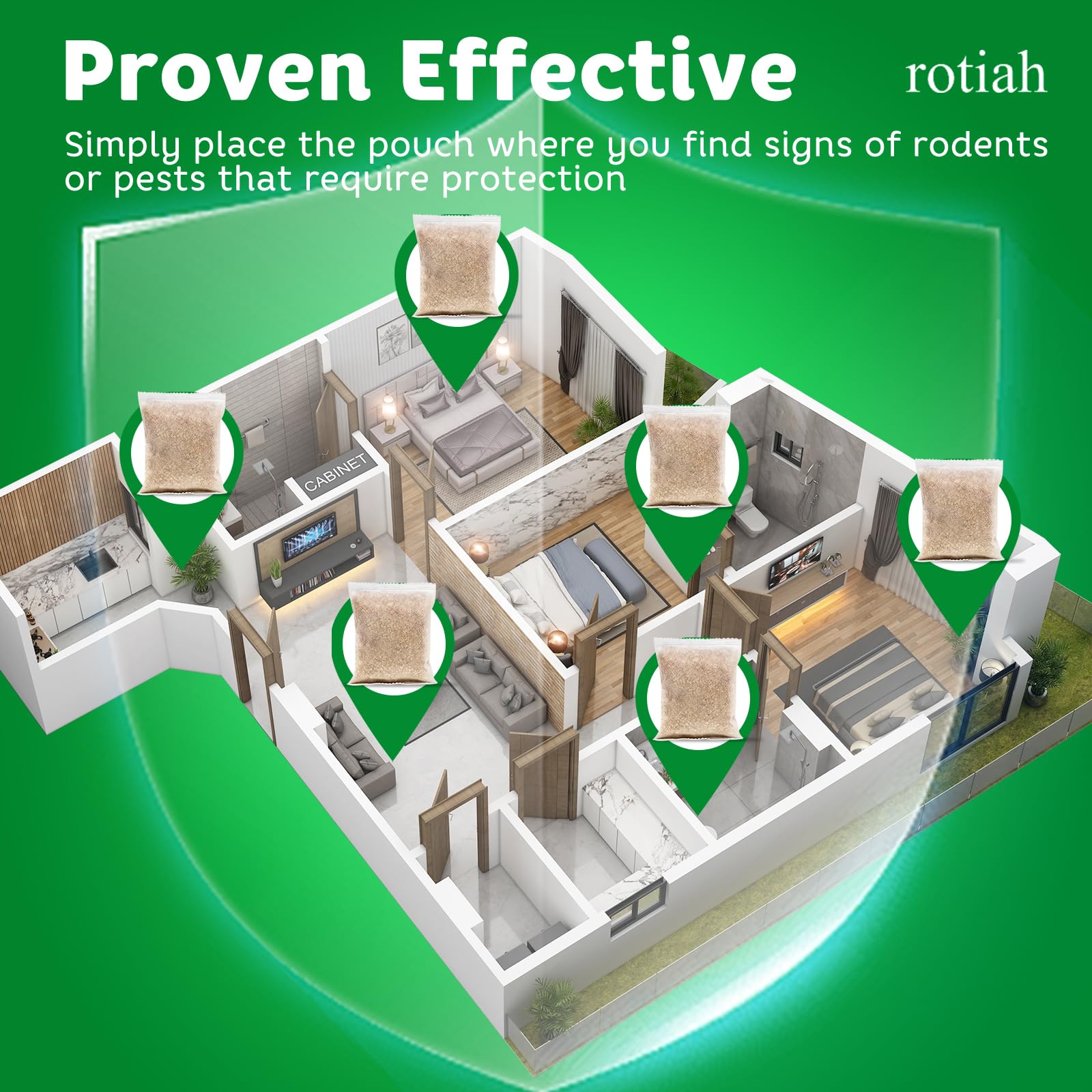 ROTIAH Pest Repellent Pouches used in kitchen corner