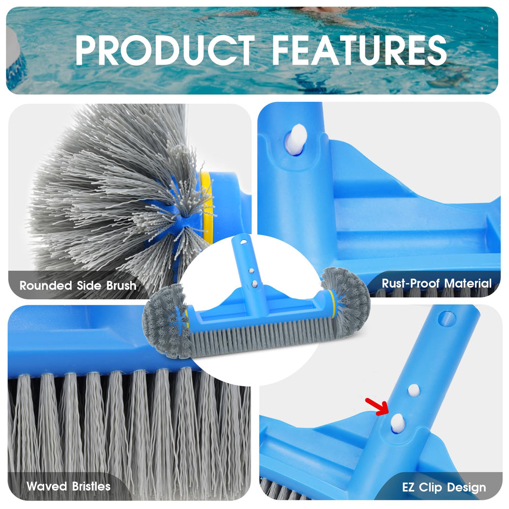 Rounded edge pool brush from TidyMister, close-up view