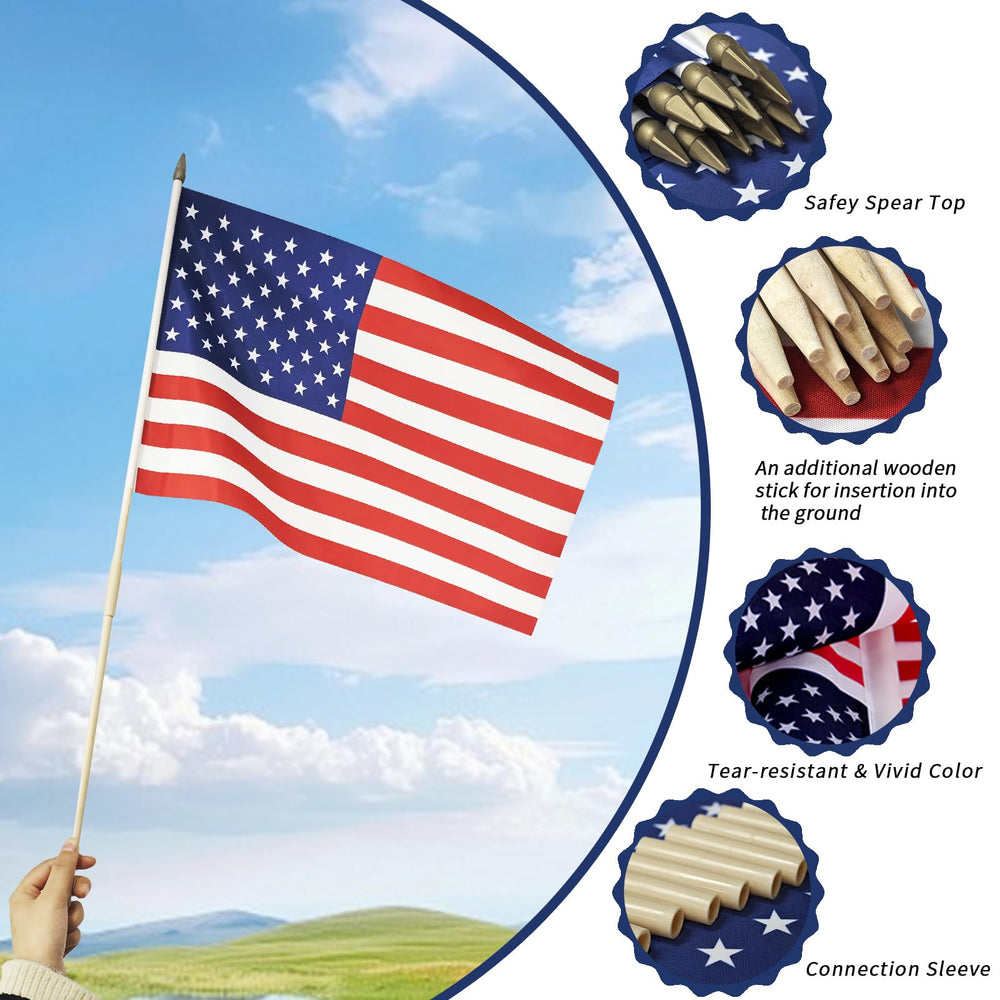 Rounded spear top of FLAGMESAGE wooden flag pole