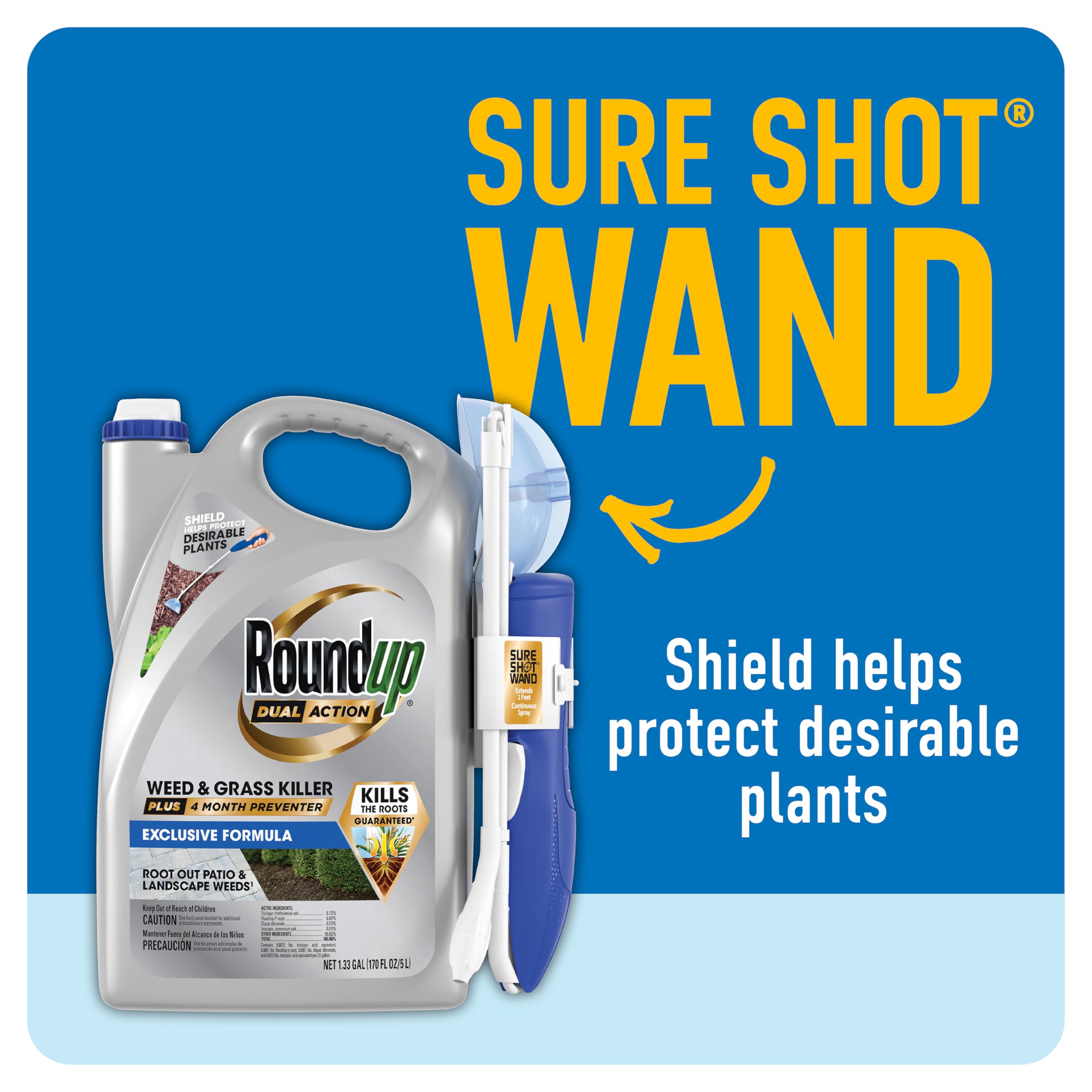 Roundup Dual Action Weed & Grass Killer label details