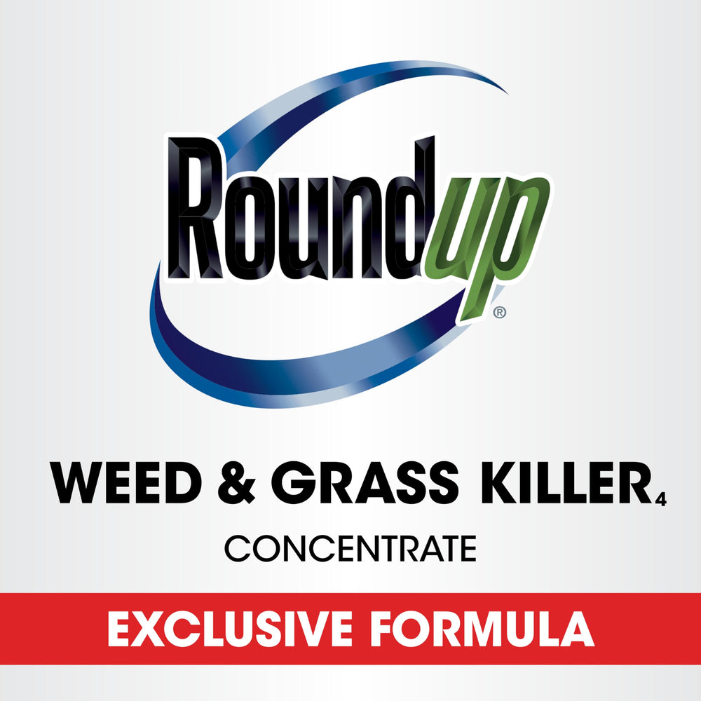 Roundup Weed & Grass Killer4 Concentrate close-up of bottle label
