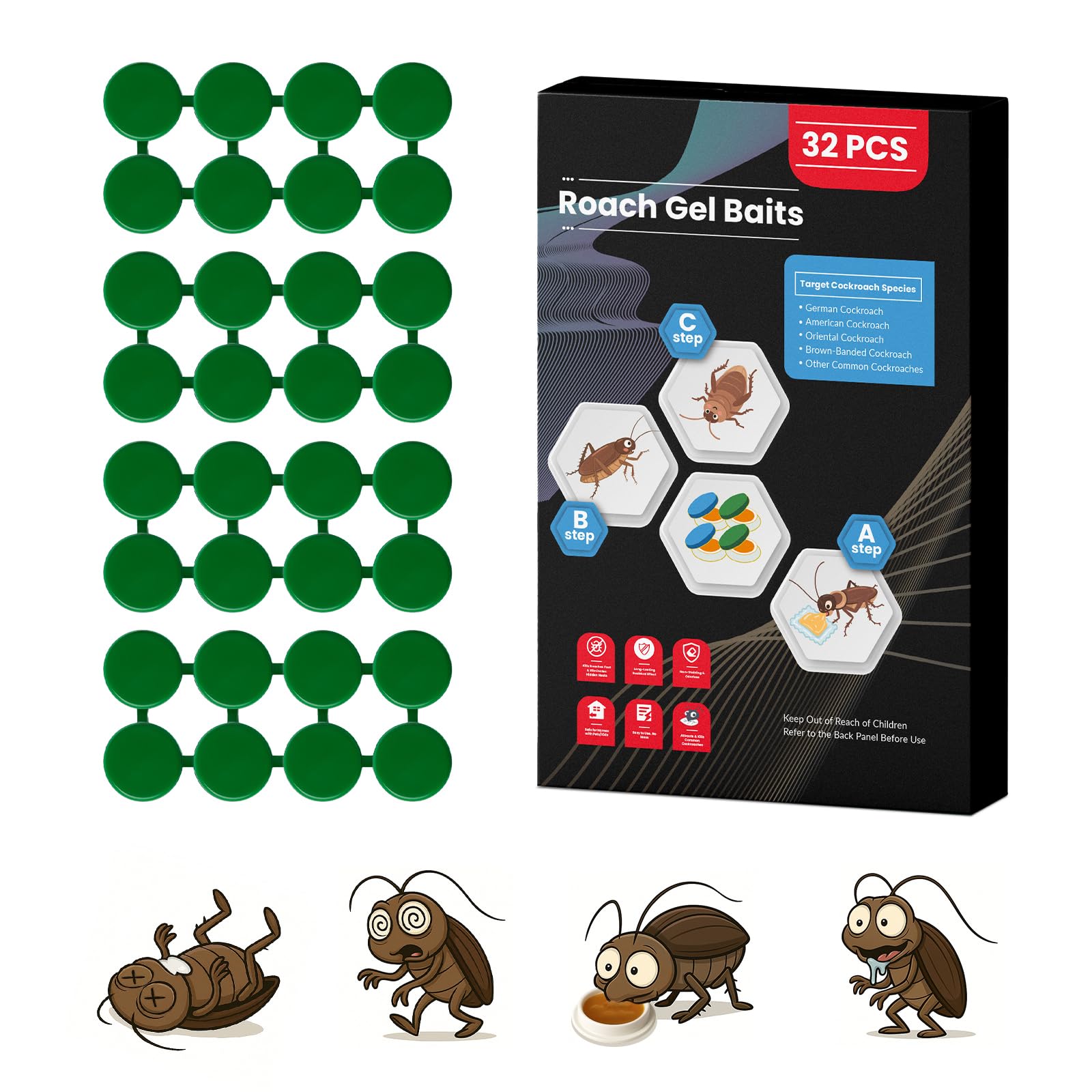 ROUTADE 32-Pack Roach Gel Bait Stations front view