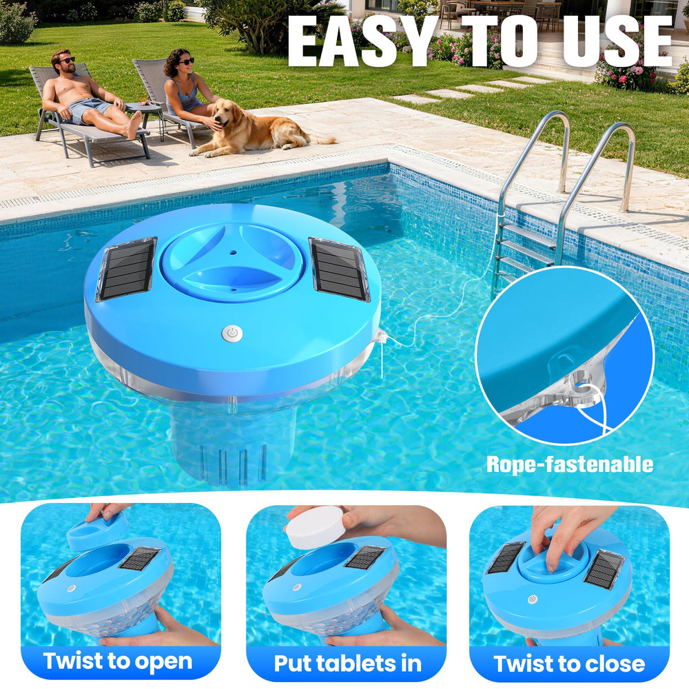RovPool Pool Chlorine Floater with rope-threading design