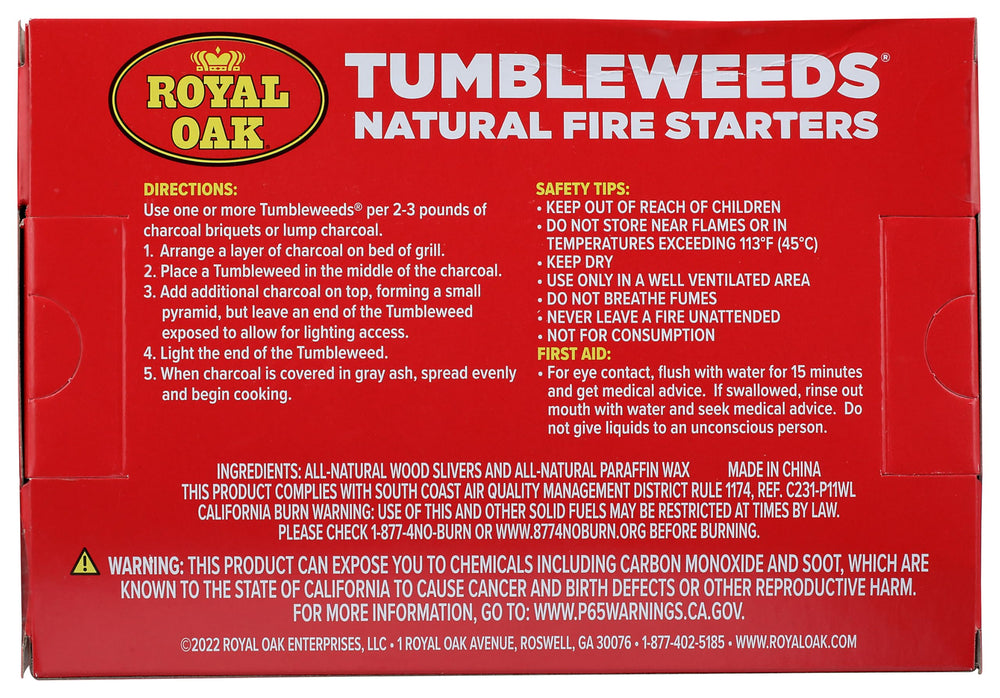 Royal Oak Tumbleweed packaging showing 16CT count