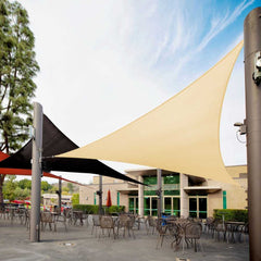 Royal Shade 12' x 12' x 12' Beige Triangle Sun Shade Sail front view