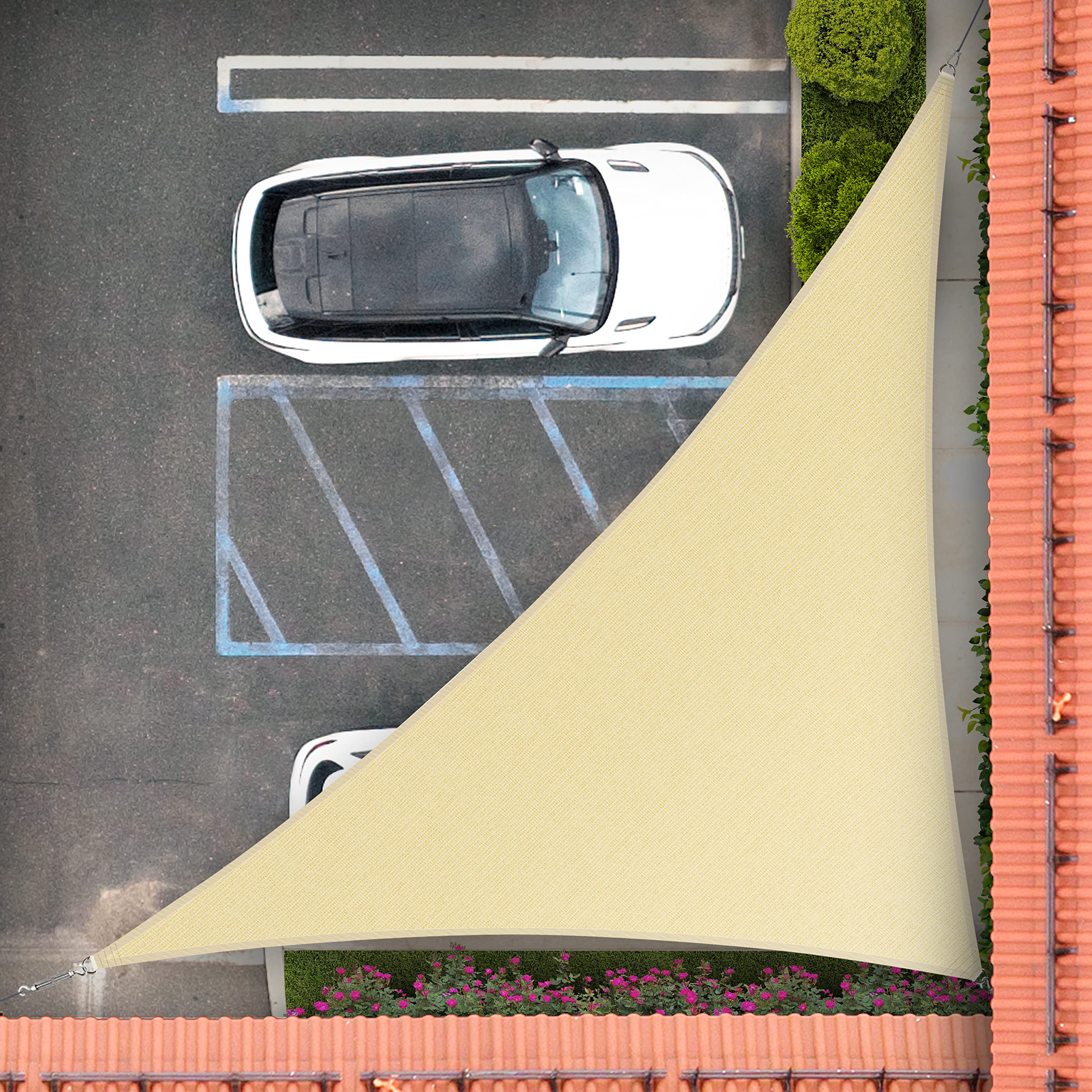 Royal Shade 18' x 18' x 25.5' Triangle Sun Shade Sail in beige