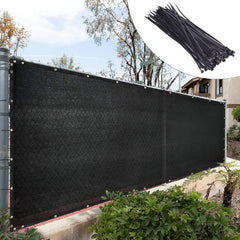 Royal Shade 5' x 8' Black Fence Privacy Screen front view