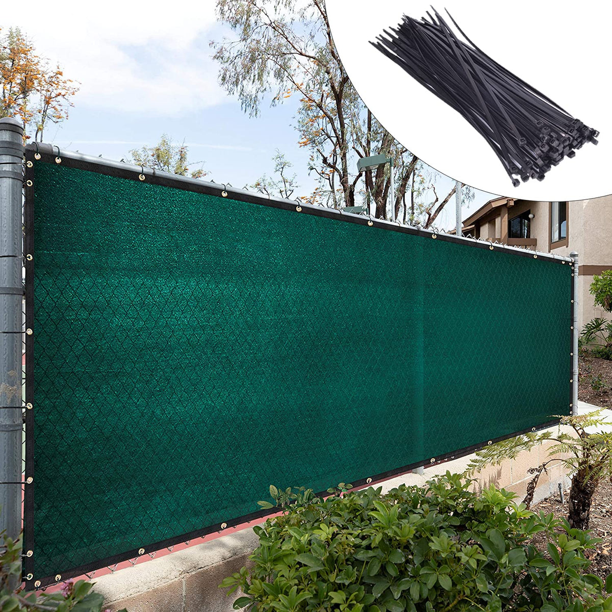 Royal Shade 6' x 10' Green Privacy Screen front view