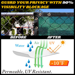 Royal Shade 6' x 10' Green Privacy Screen installed on a fence