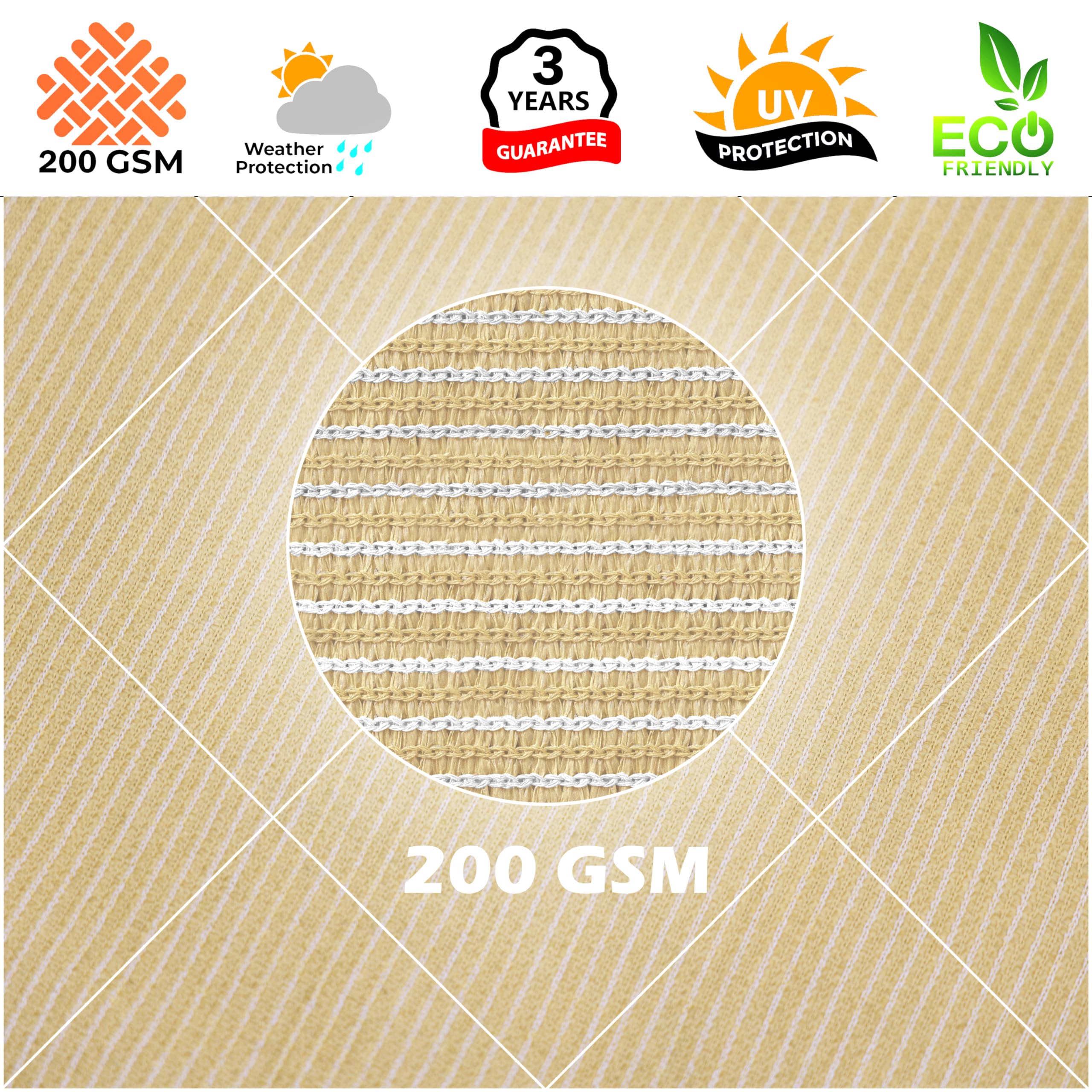 Royal Shade Triangle Sun Shade Sail displayed in a garden environment