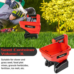 Rozlchar Power Spreader operational demonstration in a lawn