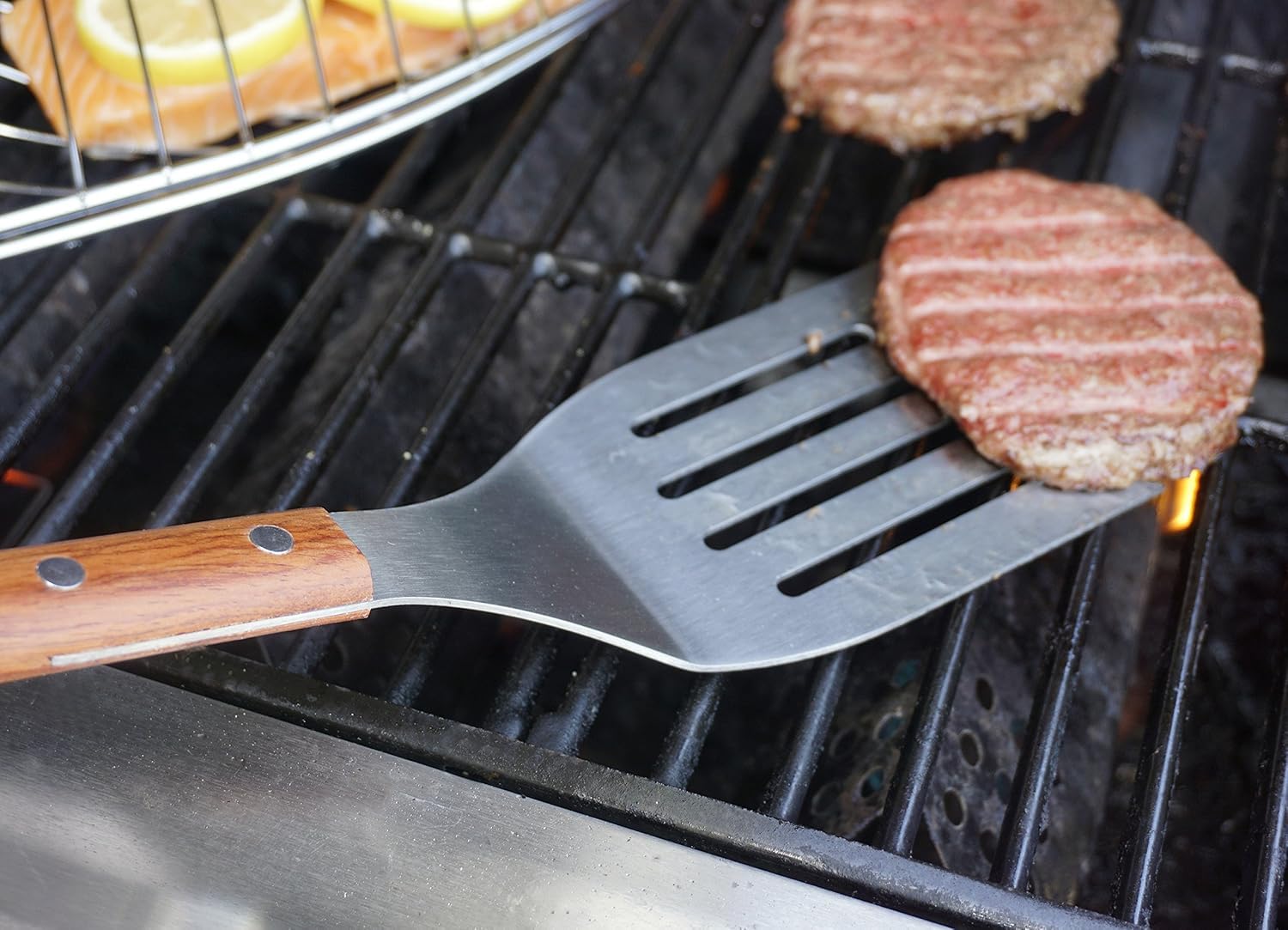 RSVP International Spatula hanging on kitchen hook for storage
