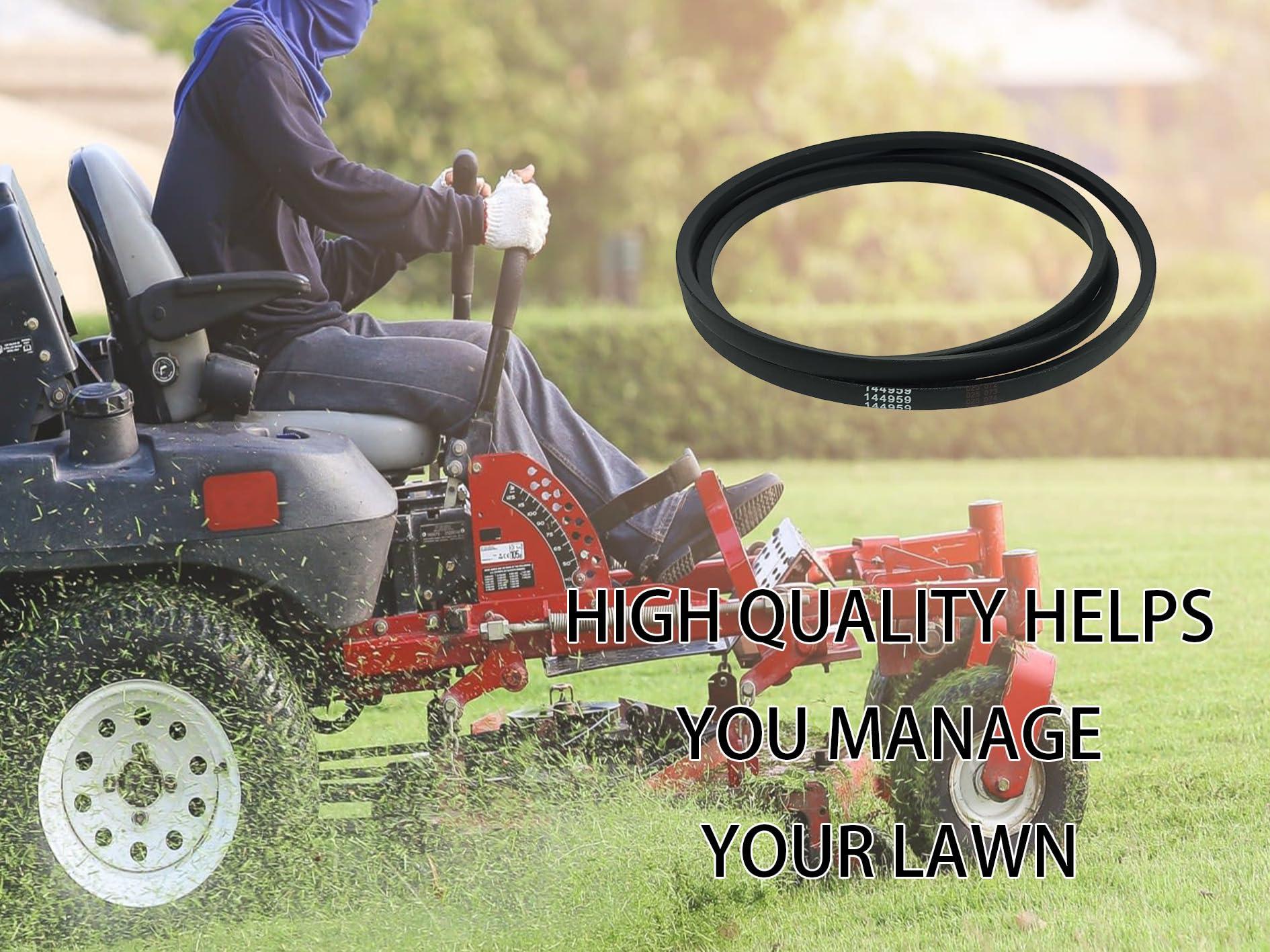 RTPOWER Deck Belt Replacement installed on a riding mower
