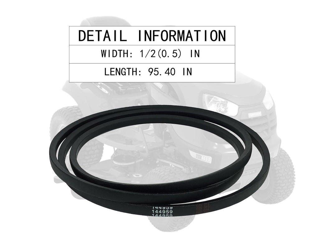 RTPOWER Deck Belt Replacement showing length of 95.40 inches