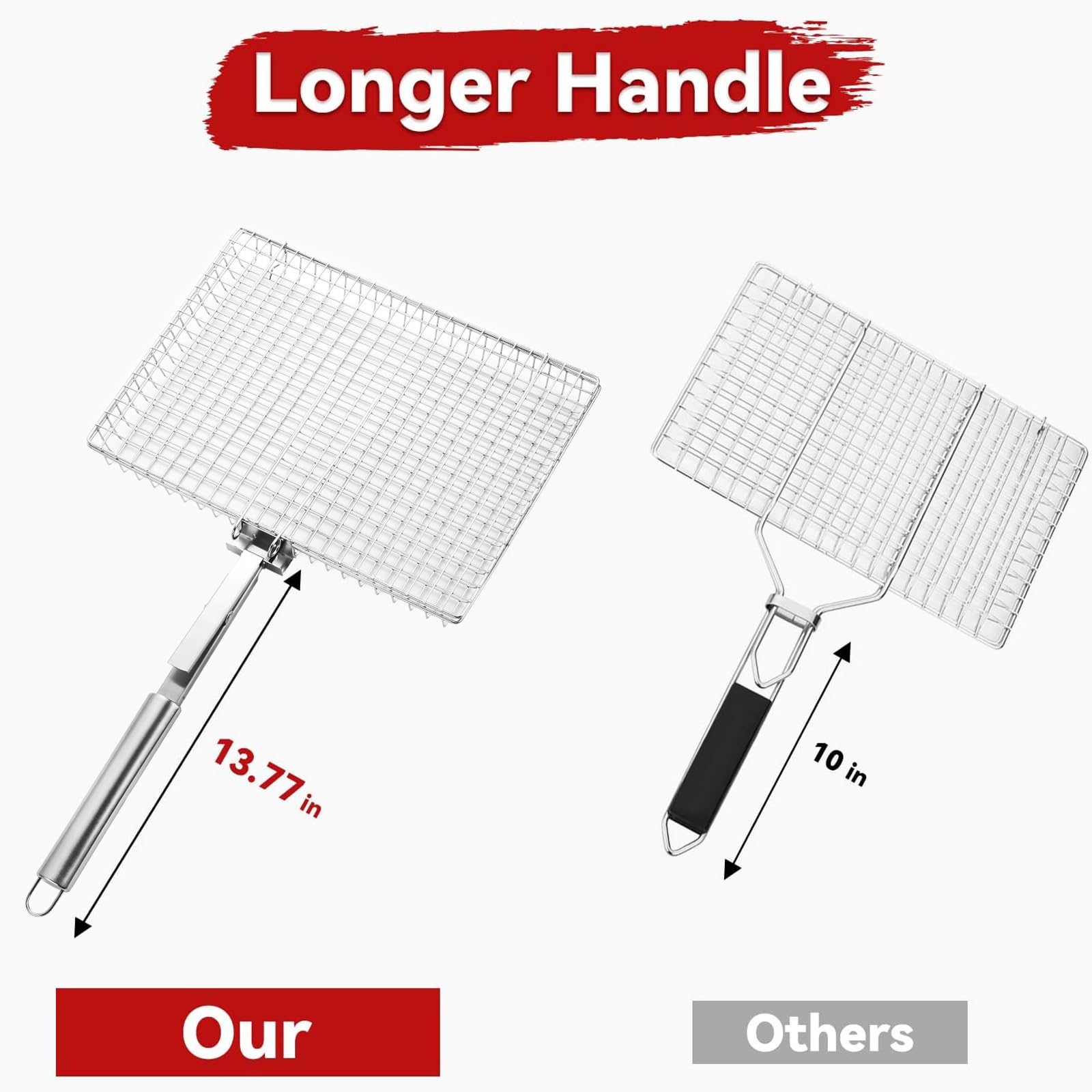 RTT Extra Large Grill Basket showing secure locking mechanism
