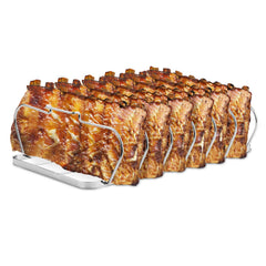 RTT Rib Rack for Smoking side view showing stainless steel finish