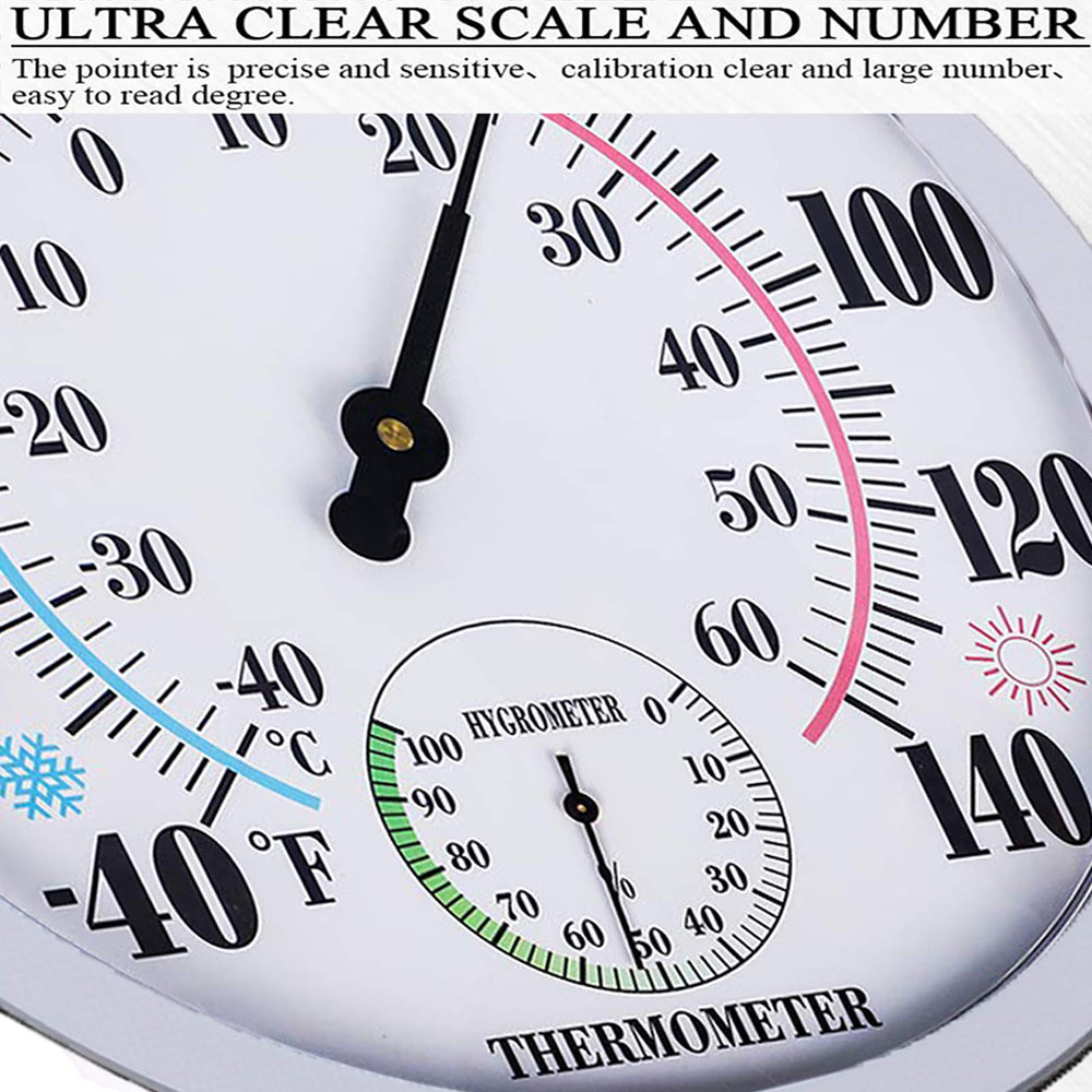 RTWAW 10 Inch Thermometer showing temperature and humidity