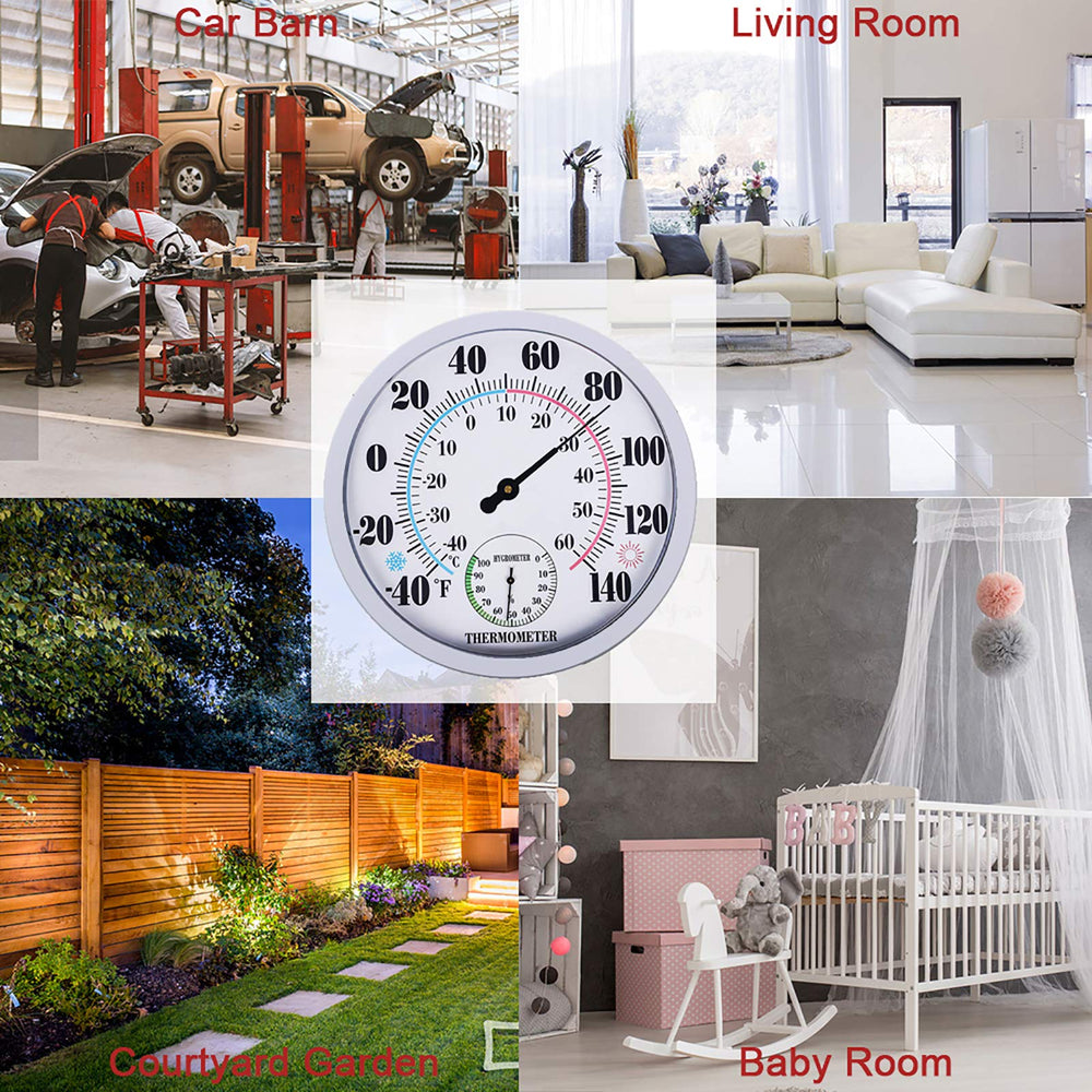 RTWAW Indoor Outdoor Thermometer in a garden setting