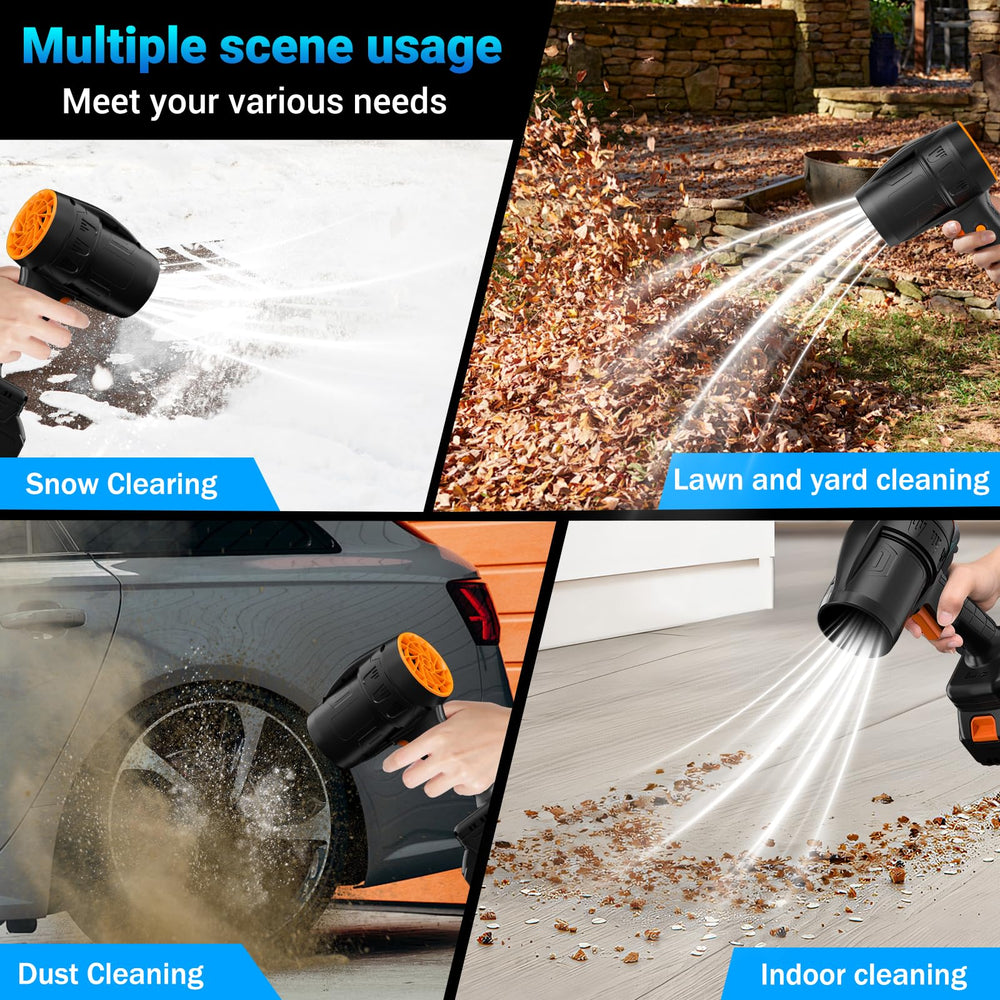 RTWDKFQ Cordless Leaf Blower with batteries installed