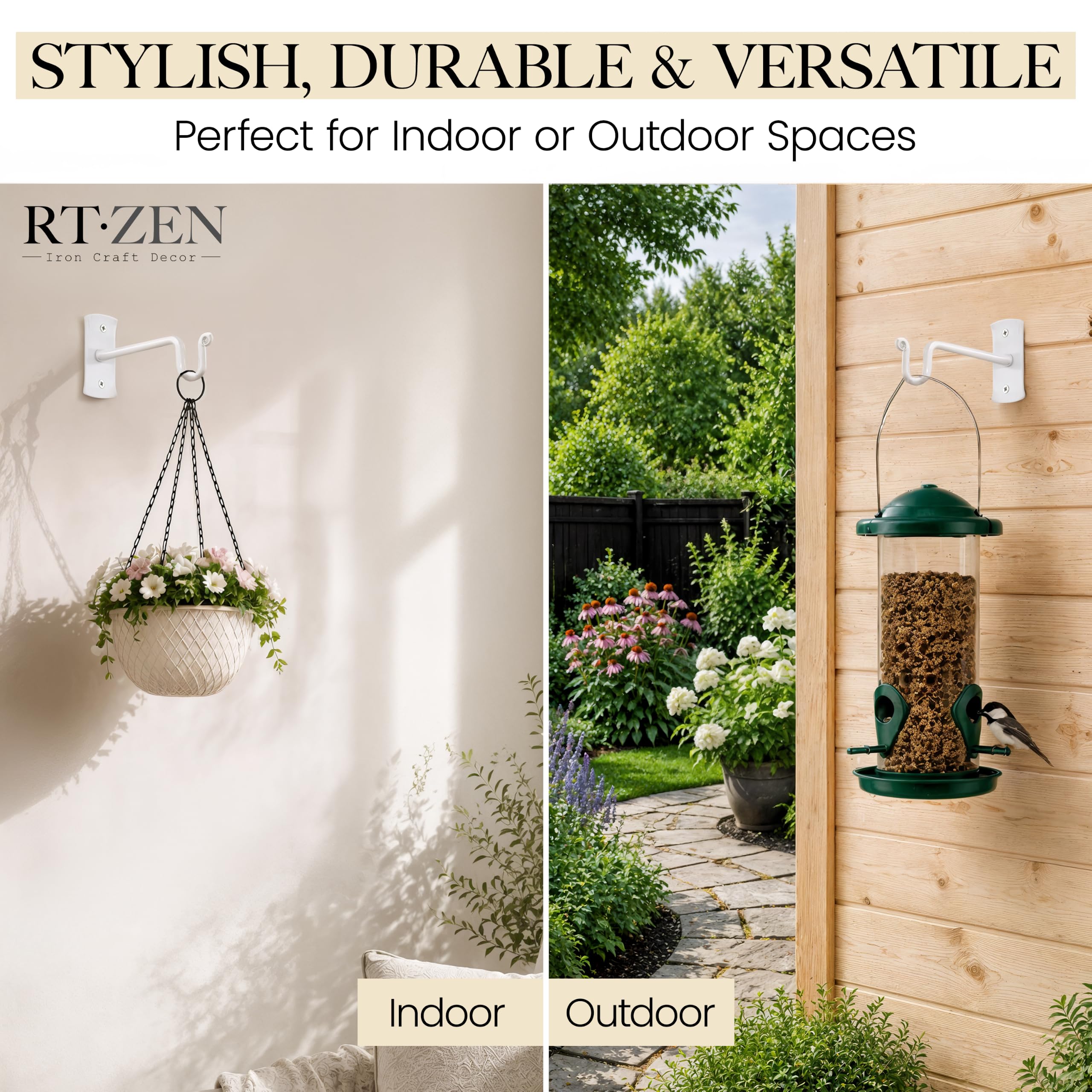 RTZEN Heavy Duty Wall Bracket Hook used for hanging lanterns